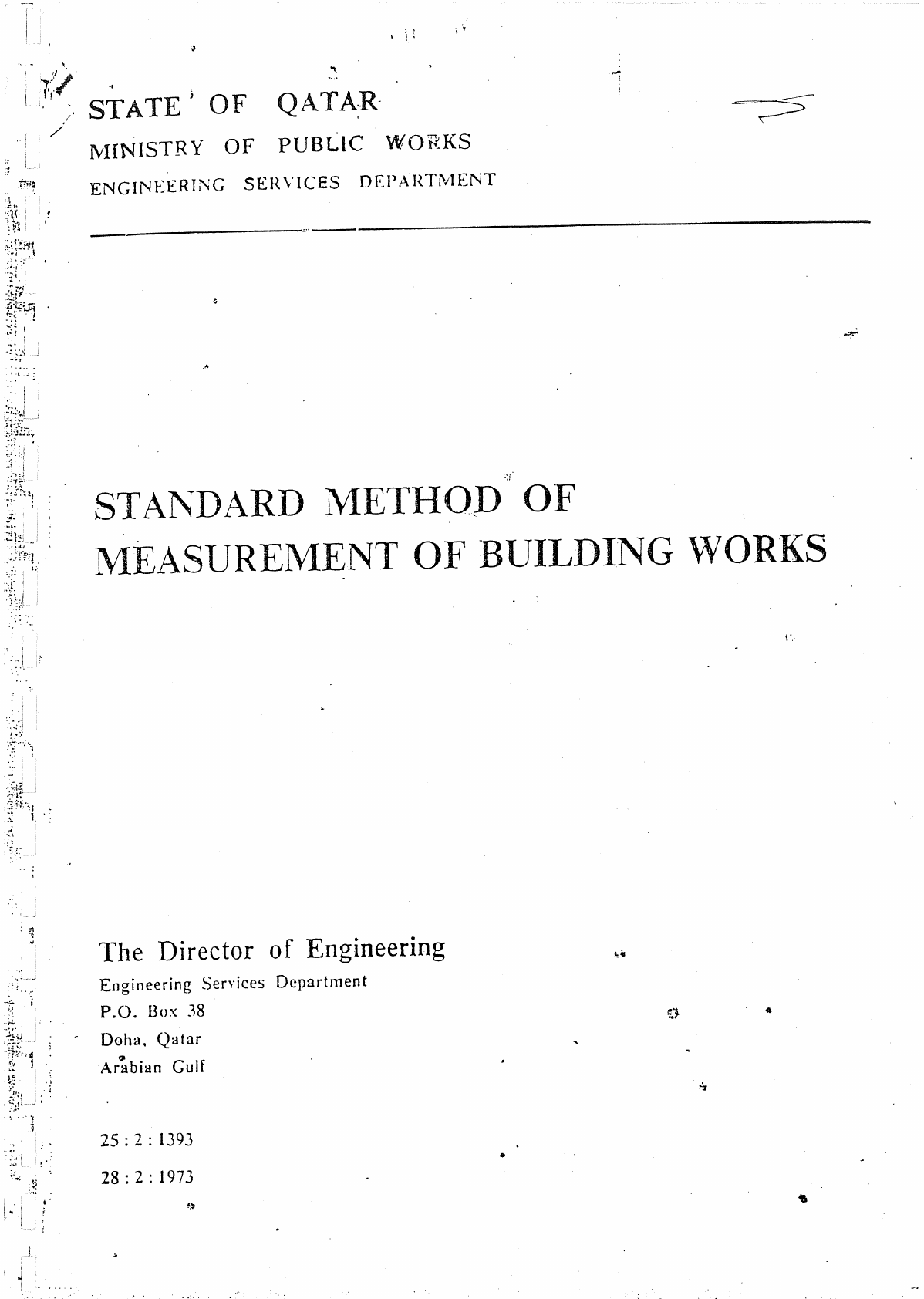 building and engineering standard method of measurement pdf